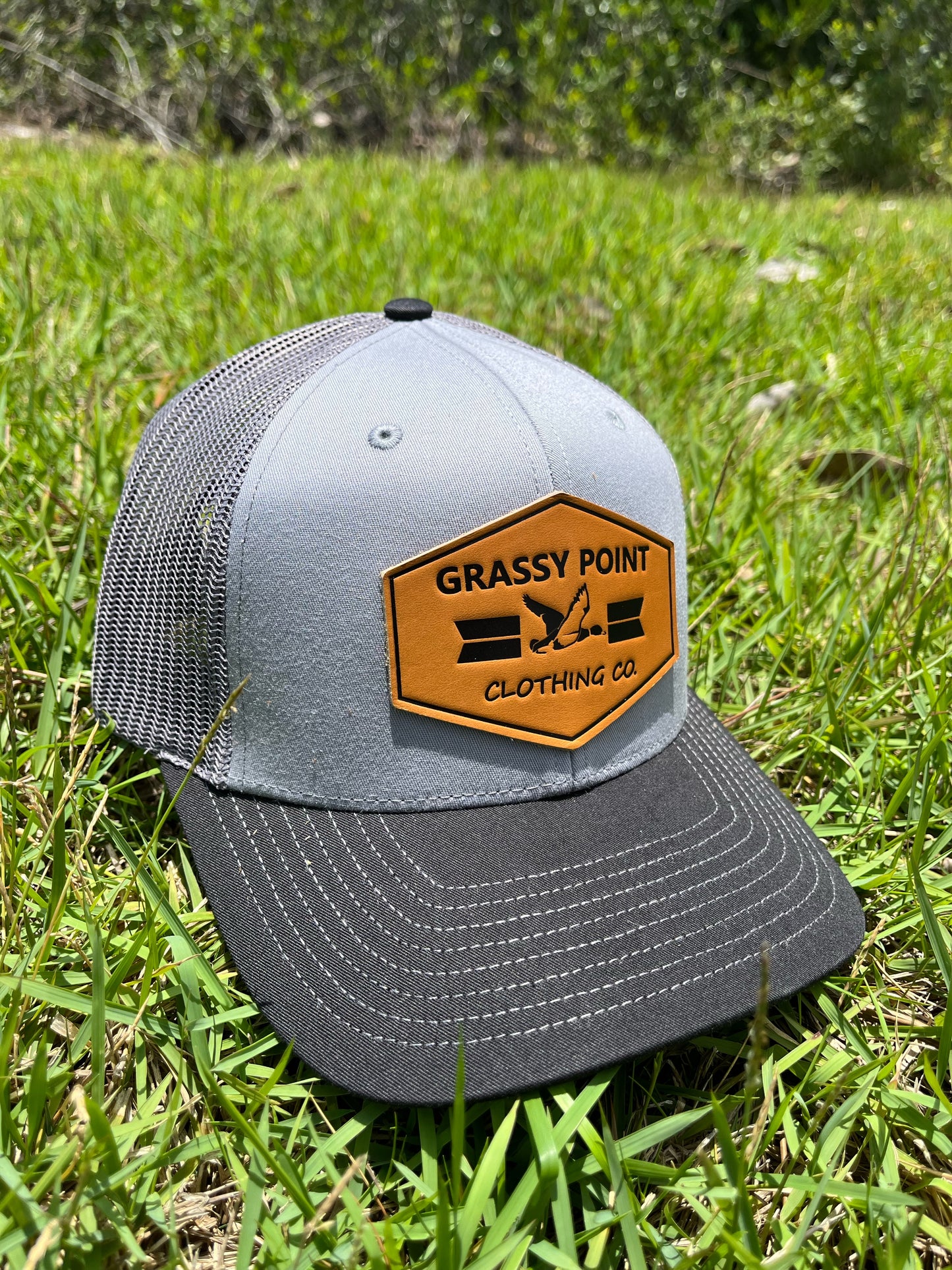 Heather Grey/Lt Charcoal/Lt Charcoal Leather Patch Snap Back